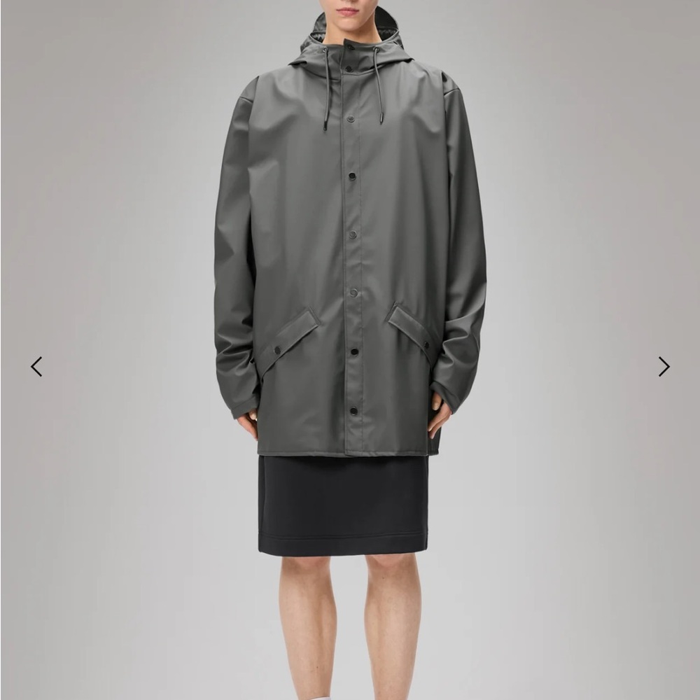 Rains Gray Hooded Rain Jacket